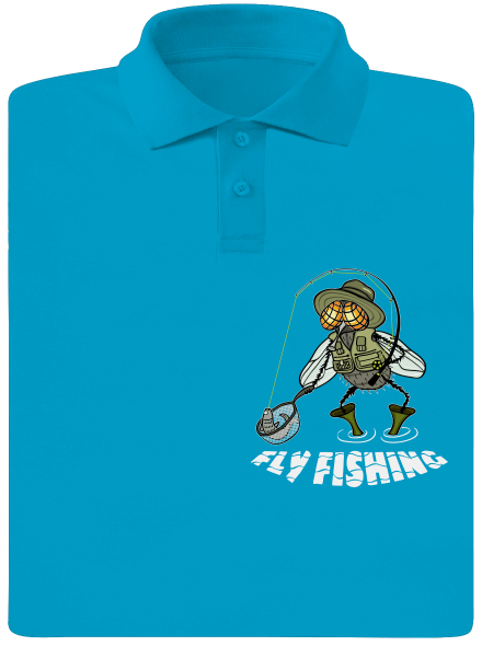 Fly fishing férfi pólóingek Blue Atol