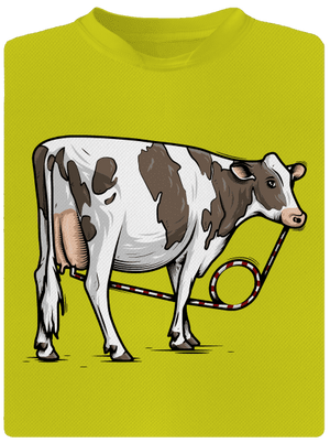Cow drink gyerek sport póló Neon Yellow