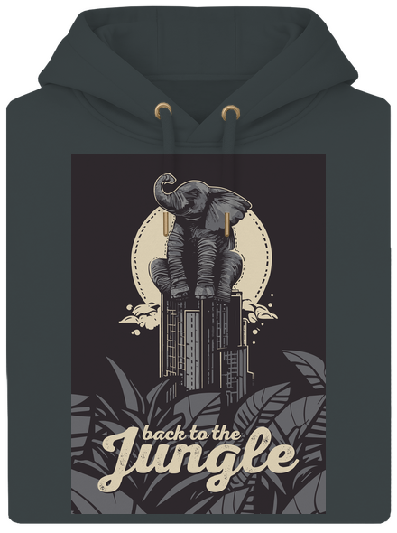 Back to the jungle unisex prémium pulóver Charcoal