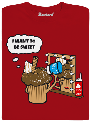 Sweet muffin férfi hosszú ujjú póló Red