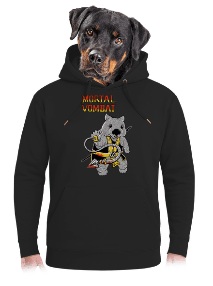 Mortal Vombat unisex prémium pulóver Dark Black