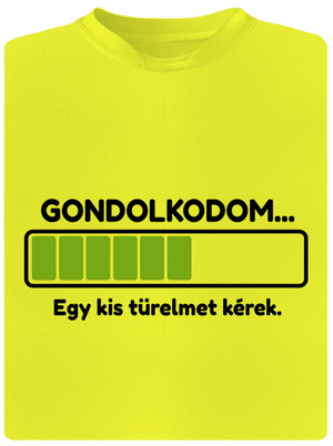 Gondolkodom férfi sportpóló Neon Yellow