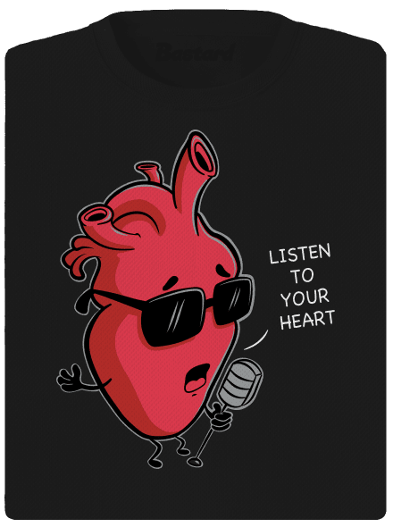 Listen to your heart női sportpóló Black