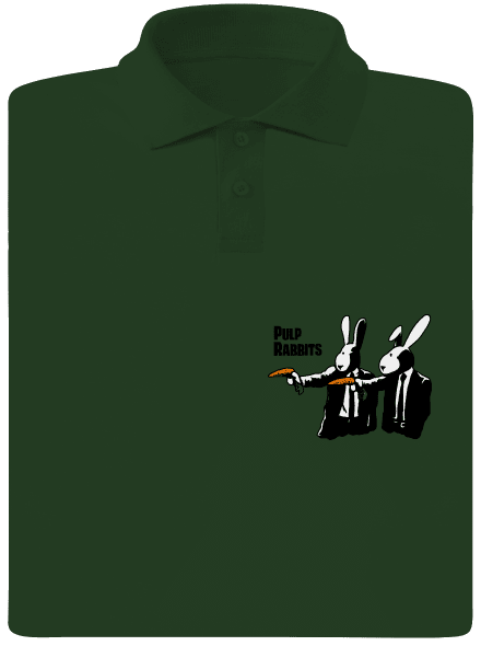 Pulp Rabbits férfi pólóingek Bottle Green Mal