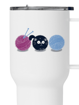 Macska termosz bögre White