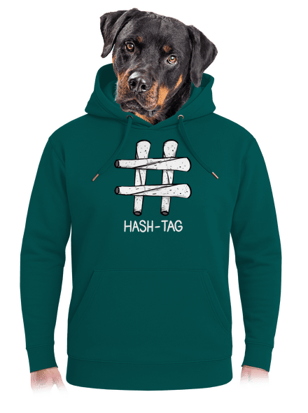 Hash tag unisex prémium pulóver Emerald Green