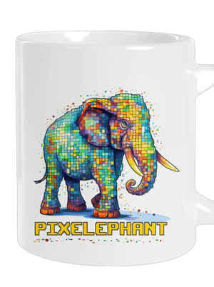 Pixelephant nagy bögre White
