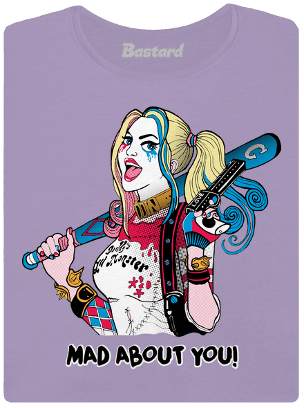 Joker és Harley női póló elasztikus alsó szegéllyel Lavender