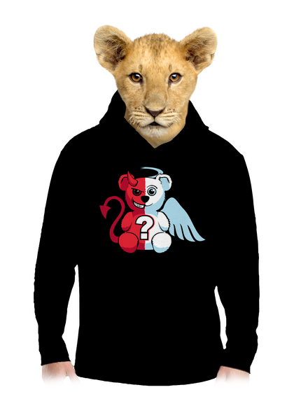 Angyal vagy ördög gyerek kenguruzsebes pulóver Black