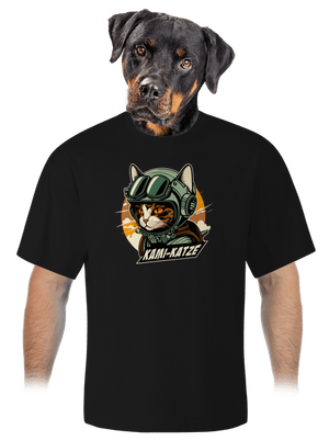 Kami-Katze unisex túlméretezett póló Black