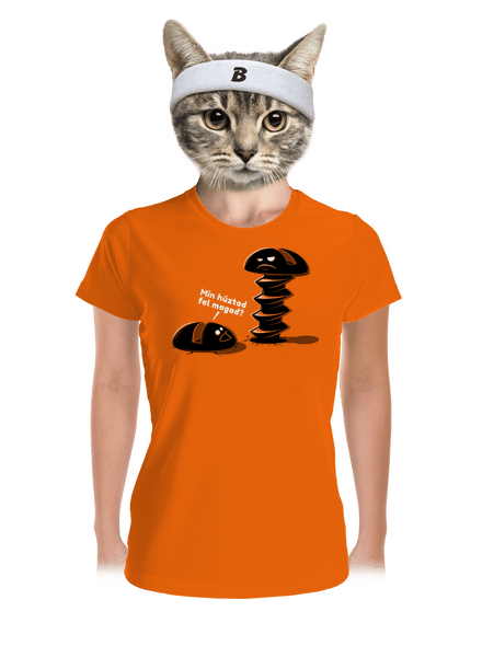 Felhúzva női sportpóló Neon Orange