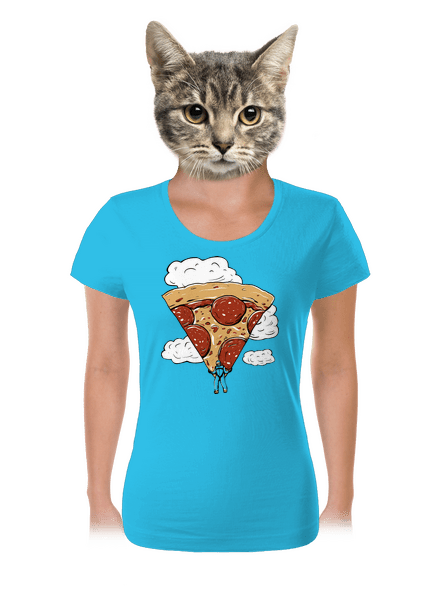 Pizza ejtőernyős női póló Blue Atol