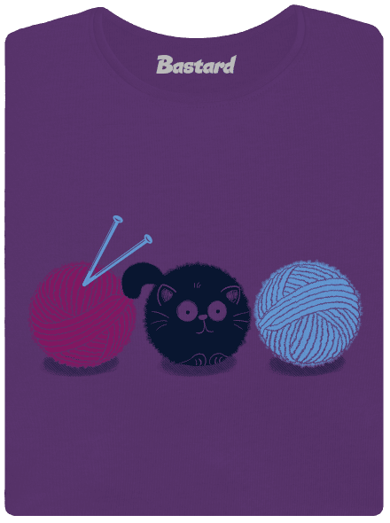 Macska prémium női póló Purple