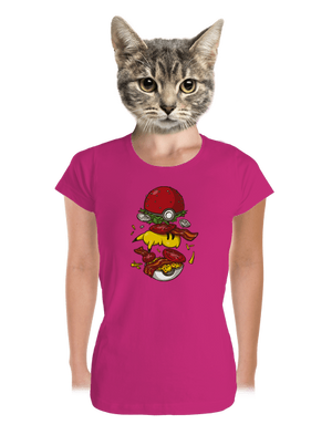 Pokémon burger prémium női póló Magenta