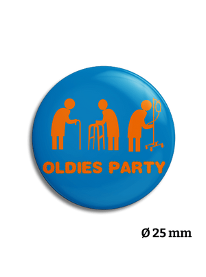 Oldies party kitűző