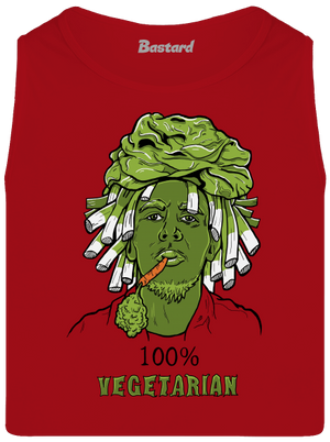 100% vegetáriánus férfi trikó Red