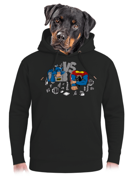 A szuperhősök harca unisex prémium pulóver Dark Black