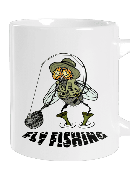 Fly fishing nagy bögre White