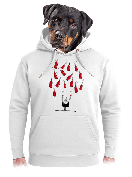Boldog borász unisex prémium pulóver Snowwhite