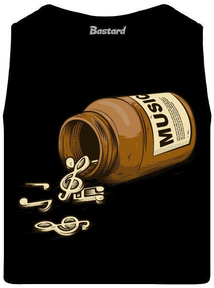 Music Pills férfi trikó Black