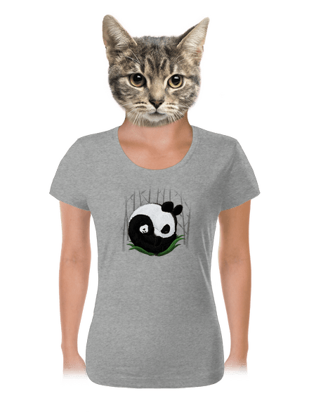 Két alvó panda női póló Dark Gray Melange