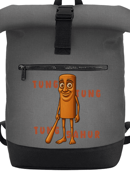 Tung Tung Tung Sahur – Italian Brainrot hátizsák Grey Marl