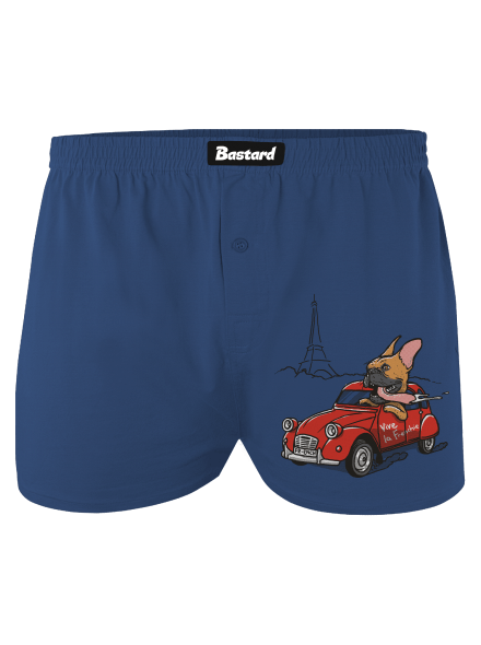 Francia buldog férfi alsó nadrág Blue