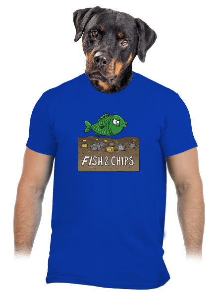 Fish and IT chips férfi póló Royal Blue