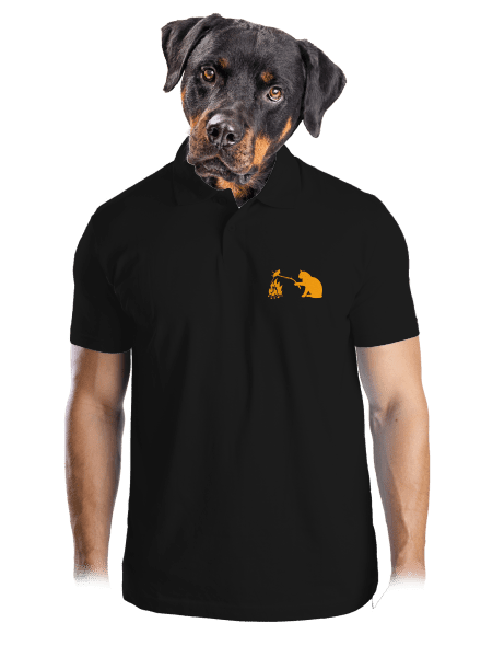 Macska-egér harc férfi pólóingek Black