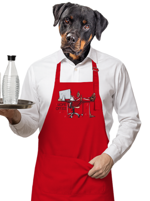 Home office kötény Red