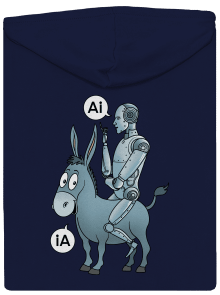 Szamár és AI cipzáras férfi pulóver Navy