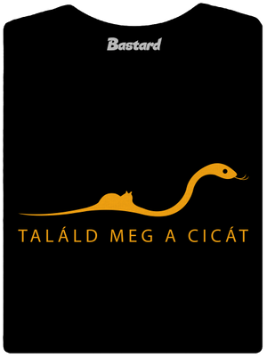 Találd meg a cicát női póló elasztikus alsó szegéllyel Black