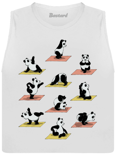 Panda jóga női bővített trikó White