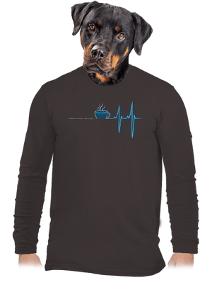 Coffee help férfi hosszú ujjú póló Bear Brown