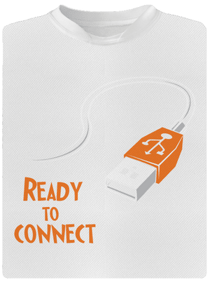 USB csatlakozás férfi sportpóló White