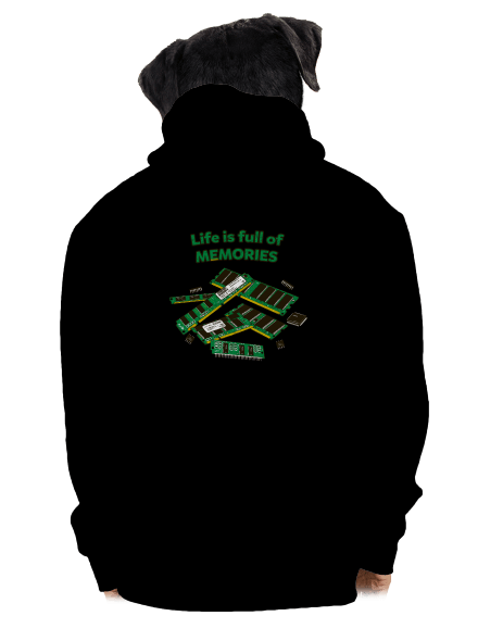 Memóriában tárolva cipzáras férfi pulóver Black