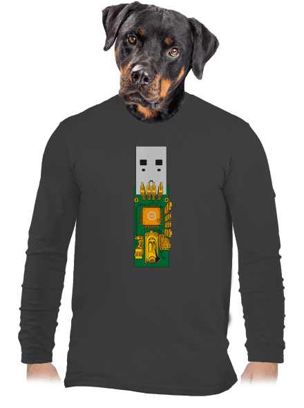 USB city férfi hosszú ujjú póló Dark Grey