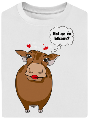Tehén és bika unisex túlméretezett póló White
