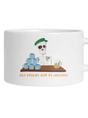 Egy utolsó sör és megyek macaron bögre White