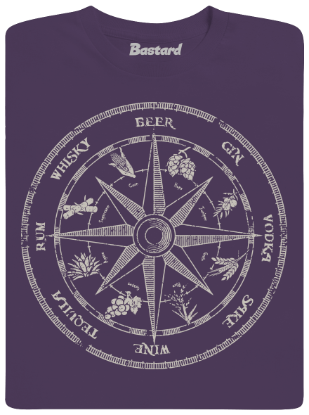 Alkoholos iránytű férfi póló Urban Purple