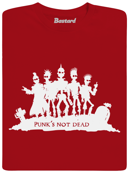 Punks not dead! férfi hosszú ujjú póló Red