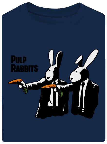 Pulp Rabbits unisex túlméretezett póló Midnight Blue