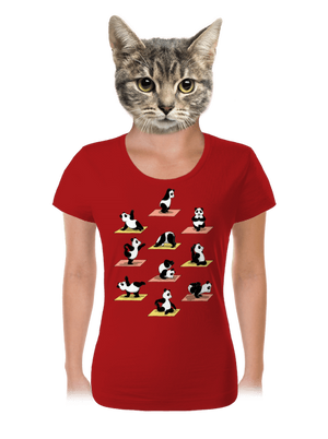 Panda jóga női póló Red Mal