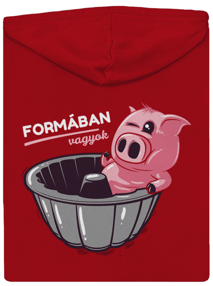 Formában cipzáras férfi pulóver Red