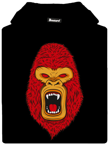 Gorilla face gyerek kenguruzsebes pulóver Black