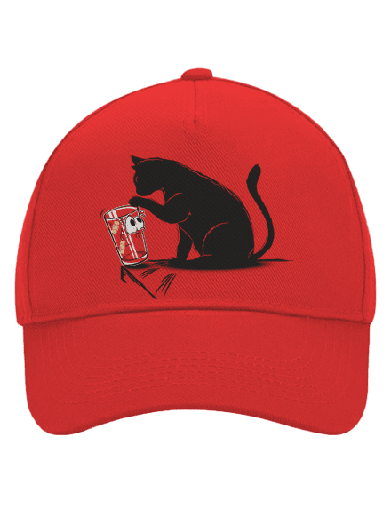 Macska és üveg baseballsapka Classic Red