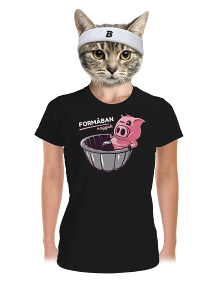 Formában női sportpóló Black