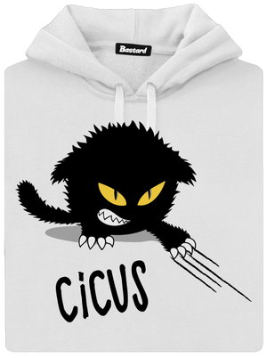 Cicus női kenguruzsebes pulóver White