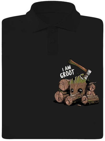 I Am Groot férfi pólóingek Black