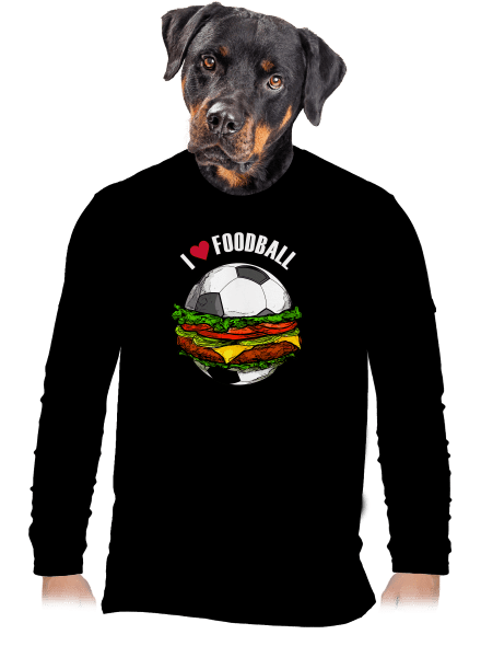 Foodball férfi hosszú ujjú póló Black